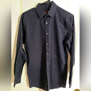 JF J.Ferrar Men's Black Long Sleeve Button Up Shirt (M)